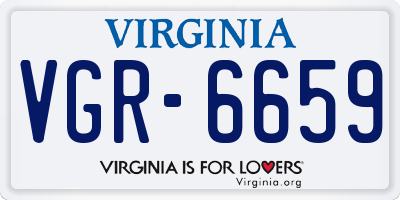 VA license plate VGR6659