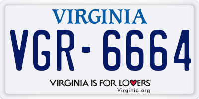 VA license plate VGR6664