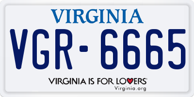 VA license plate VGR6665