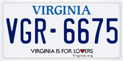 VA license plate VGR6675