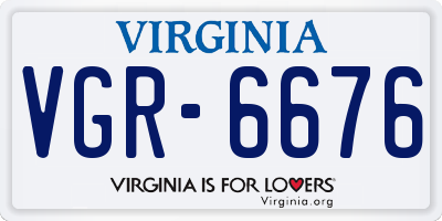 VA license plate VGR6676