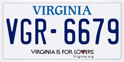VA license plate VGR6679