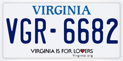 VA license plate VGR6682