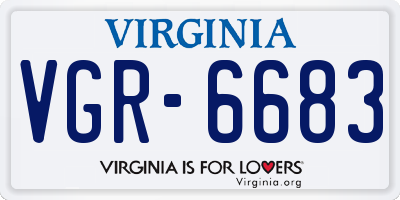 VA license plate VGR6683