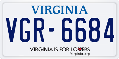 VA license plate VGR6684