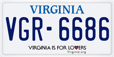 VA license plate VGR6686