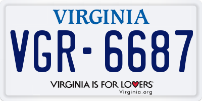 VA license plate VGR6687
