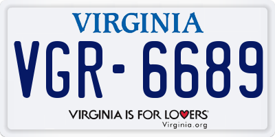 VA license plate VGR6689