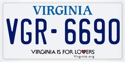 VA license plate VGR6690