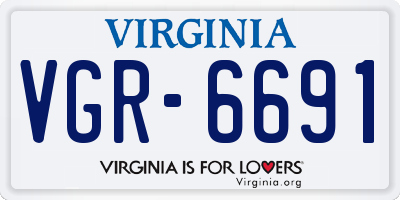 VA license plate VGR6691