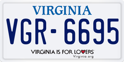 VA license plate VGR6695