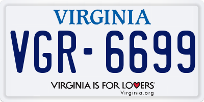 VA license plate VGR6699
