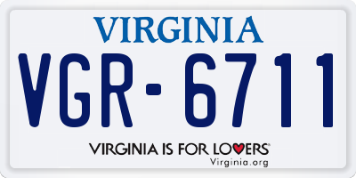VA license plate VGR6711