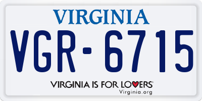 VA license plate VGR6715