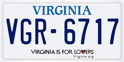 VA license plate VGR6717