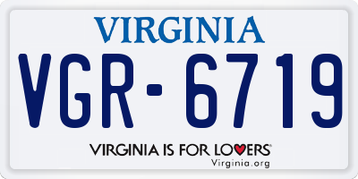 VA license plate VGR6719