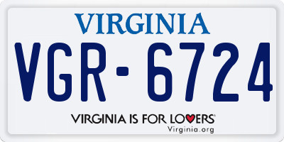 VA license plate VGR6724