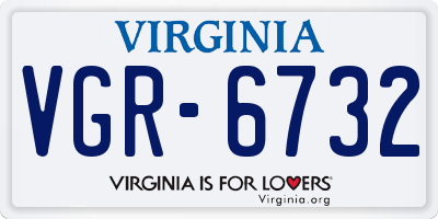 VA license plate VGR6732