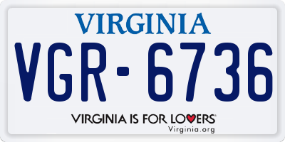 VA license plate VGR6736
