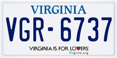VA license plate VGR6737