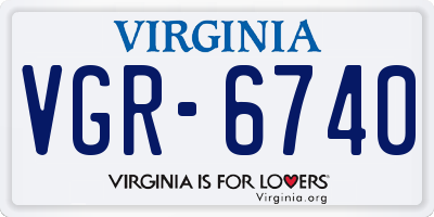 VA license plate VGR6740