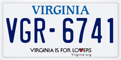 VA license plate VGR6741