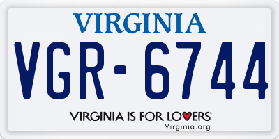 VA license plate VGR6744