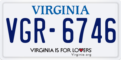 VA license plate VGR6746