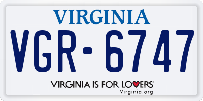 VA license plate VGR6747