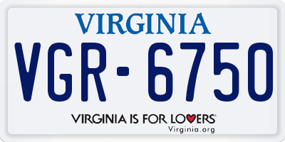 VA license plate VGR6750