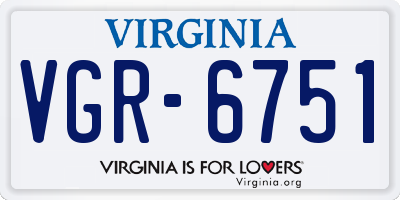 VA license plate VGR6751