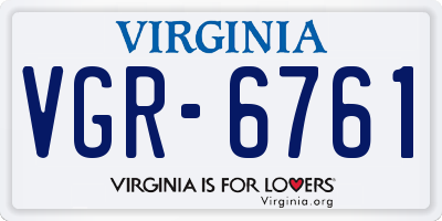 VA license plate VGR6761