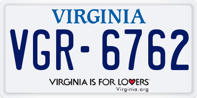 VA license plate VGR6762