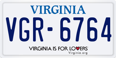 VA license plate VGR6764