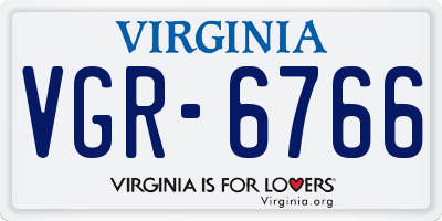 VA license plate VGR6766