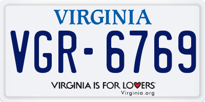 VA license plate VGR6769