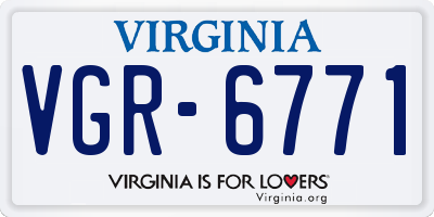 VA license plate VGR6771