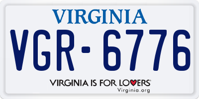 VA license plate VGR6776