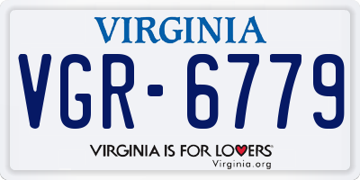 VA license plate VGR6779