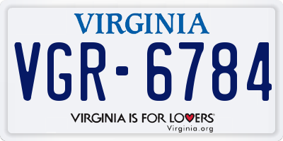 VA license plate VGR6784