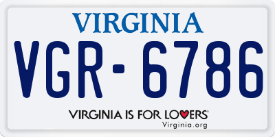 VA license plate VGR6786