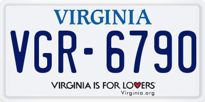 VA license plate VGR6790