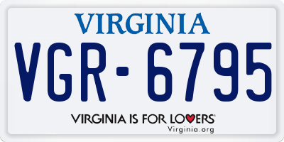 VA license plate VGR6795