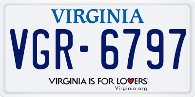 VA license plate VGR6797