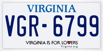 VA license plate VGR6799