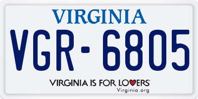 VA license plate VGR6805