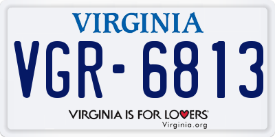 VA license plate VGR6813