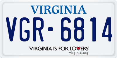 VA license plate VGR6814