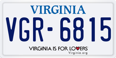 VA license plate VGR6815