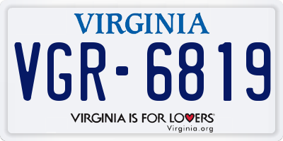 VA license plate VGR6819